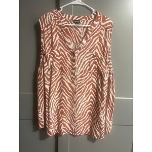 Torrid Women Zebra Print Harper Rayon Slub Pullover Sleeveless Top Size 5(US 5X)